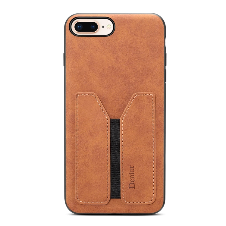 For iPhone 7 Plus / 8 Plus Denior DV Elastic Card PU Back Cover Phone Case(Brown) - HoMEdemic™ 