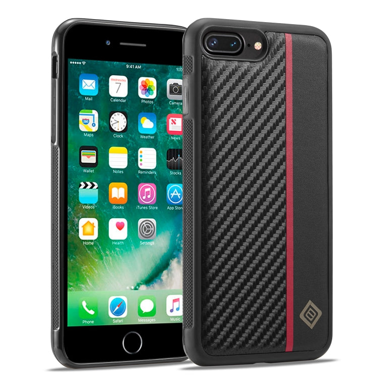 For iPhone 7 Plus / 8 Plus LC.IMEEKE 3 in 1 Carbon Fiber Texture Shockproof Phone Case(Black) - HoMEdemic™ 