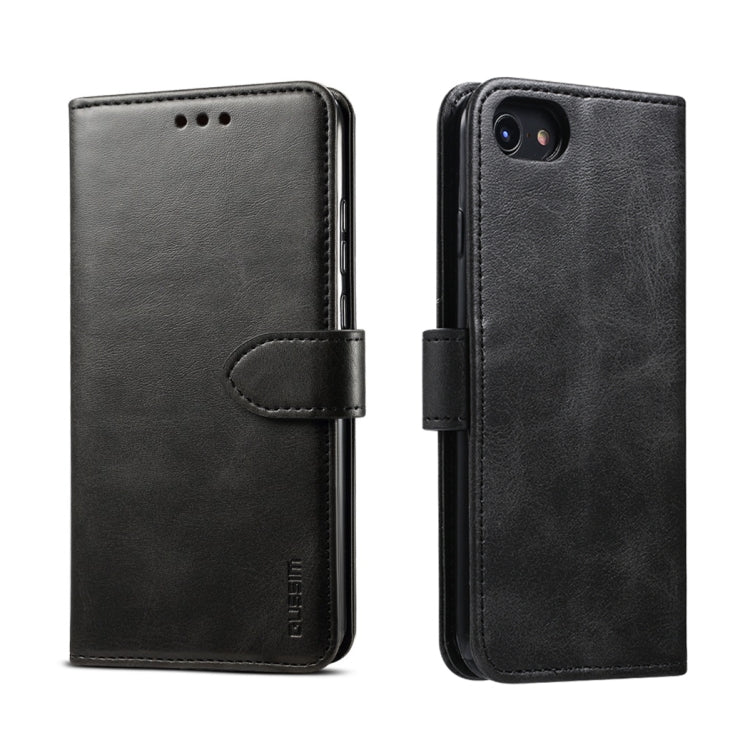 For iPhone 8  / 7 GUSSIM Magnetic Horizontal Flip Leather Case with Holder & Card Slots & & Wallet(Black) - HoMEdemic™ 