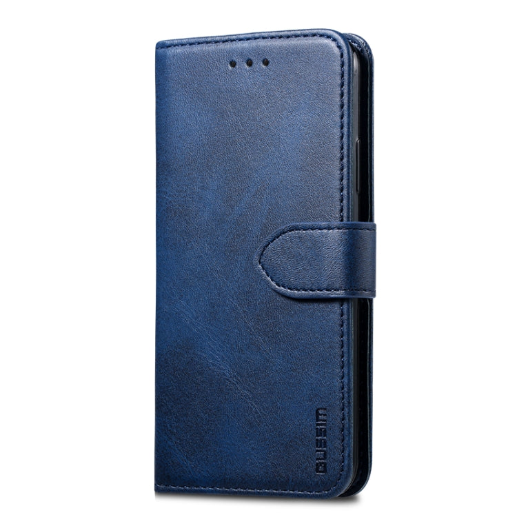 For iPhone 8  / 7 GUSSIM Magnetic Horizontal Flip Leather Case with Holder & Card Slots & & Wallet(Blue) - HoMEdemic™ 