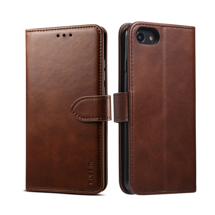 For iPhone 8  / 7 GUSSIM Magnetic Horizontal Flip Leather Case with Holder & Card Slots & & Wallet(Brown) - HoMEdemic™ 