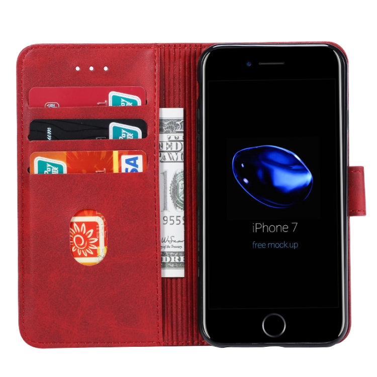 For iPhone 8  / 7 GUSSIM Magnetic Horizontal Flip Leather Case with Holder & Card Slots & & Wallet(Red) - HoMEdemic™ 