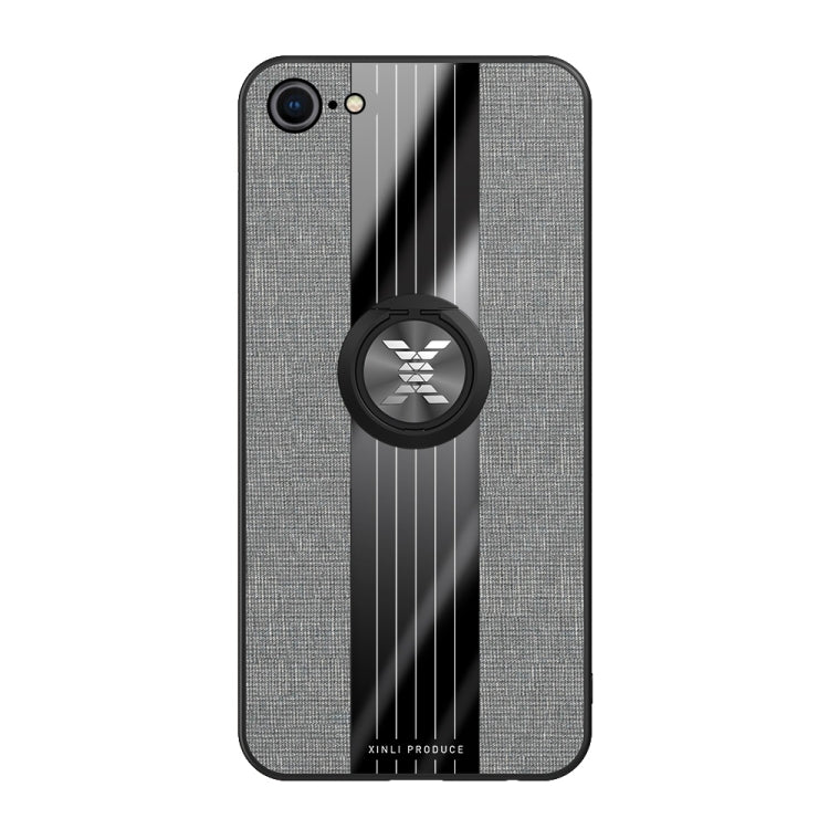 For iPhone 8  /7 XINLI Stitching Cloth Texture Shockproof TPU Protective Case with Ring Holder(Grey) - HoMEdemic™ 
