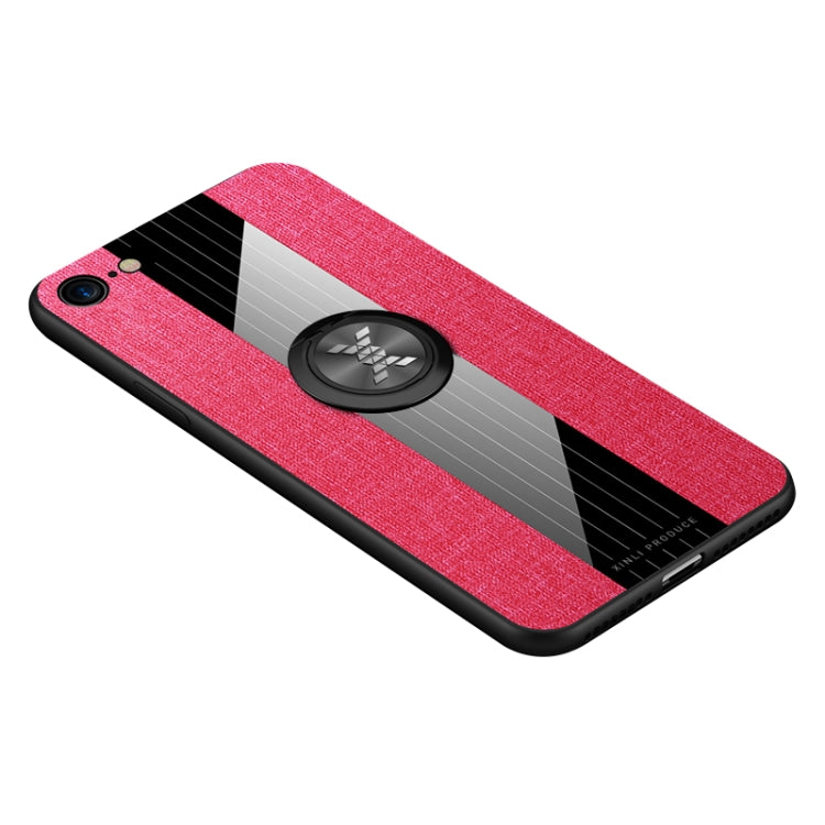 For iPhone 8  /7 XINLI Stitching Cloth Texture Shockproof TPU Protective Case with Ring Holder(Red) - HoMEdemic™ 