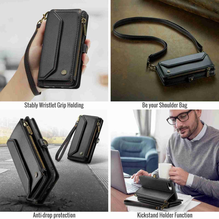 For iPhone 8 Plus / 7 Plus / 6 Plus CaseMe C36 Card Slots Zipper Wallet RFID Anti-theft Leather Phone Case(Black) - HoMEdemic™ 