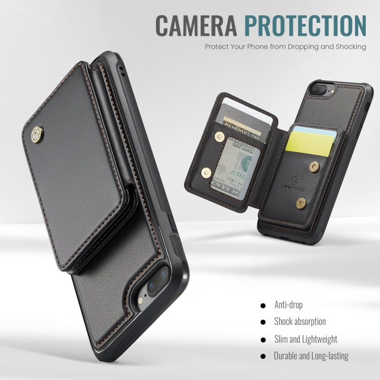 For iPhone 8 Plus / 7 Plus / 6 Plus JEEHOOD J05 Business Magnetic Style RFID Leather Phone Case(Black) - HoMEdemic™ 