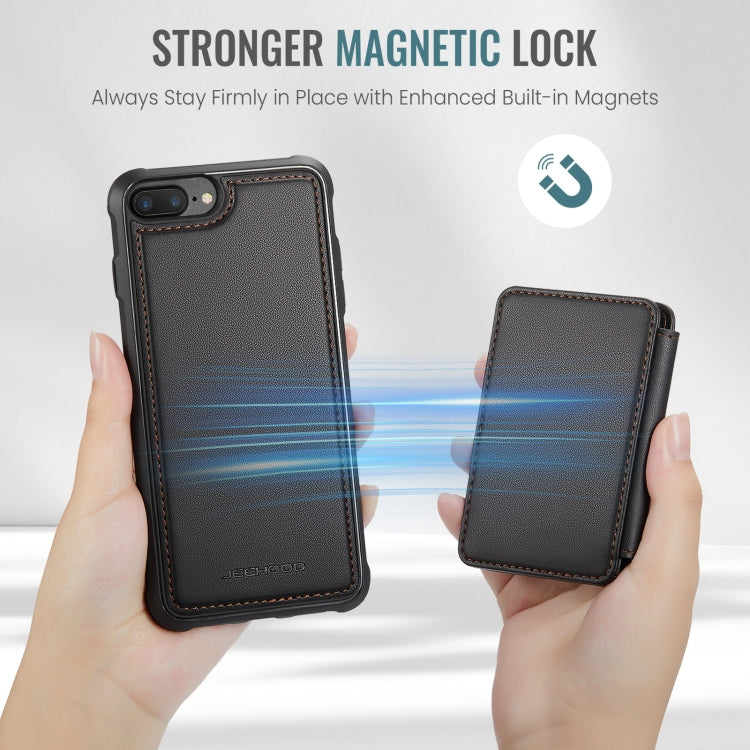 For iPhone 8 Plus / 7 Plus / 6 Plus JEEHOOD J05 Business Magnetic Style RFID Leather Phone Case(Black) - HoMEdemic™ 