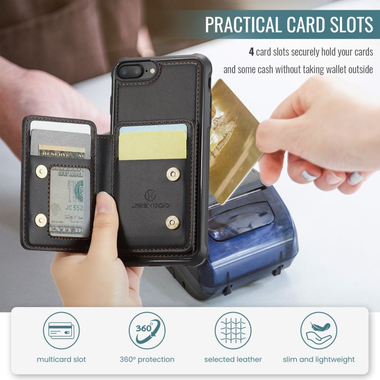 For iPhone 8 Plus / 7 Plus / 6 Plus JEEHOOD J05 Business Magnetic Style RFID Leather Phone Case(Black) - HoMEdemic™ 