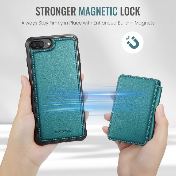 For iPhone 8 Plus / 7 Plus / 6 Plus JEEHOOD J05 Business Magnetic Style RFID Leather Phone Case(Blue Green) - HoMEdemic™ 