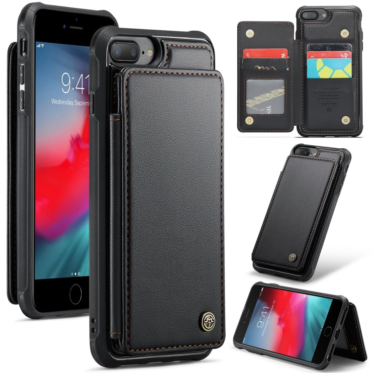 For iPhone 8 Plus / 7 Plus CaseMe C22 Card Slots Holder RFID Anti-theft Phone Case(Black) - HoMEdemic™ 