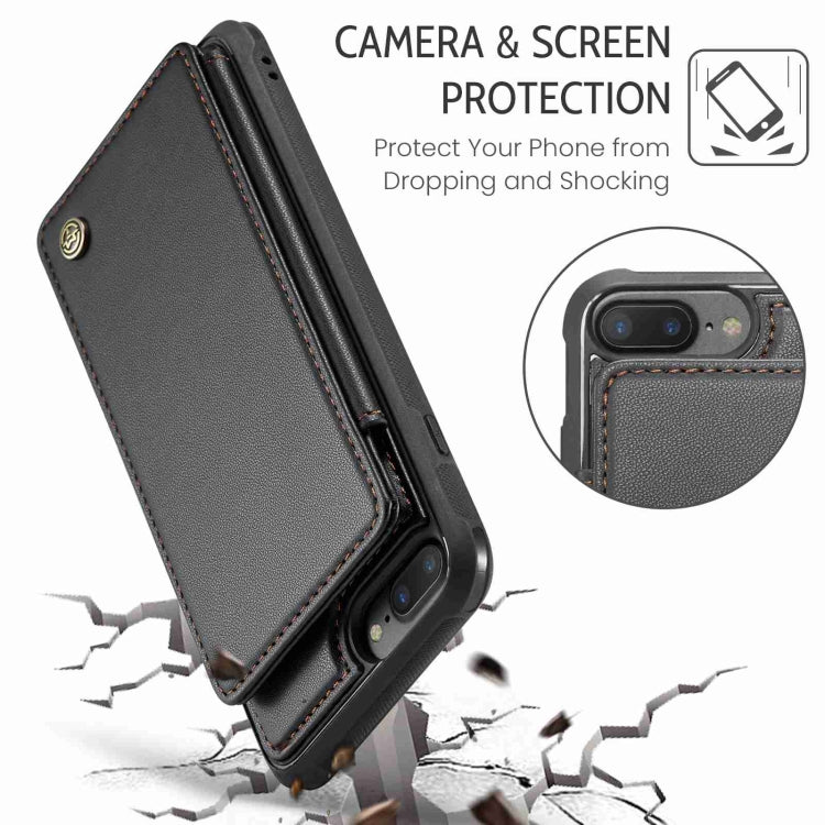 For iPhone 8 Plus / 7 Plus CaseMe C22 Card Slots Holder RFID Anti-theft Phone Case(Black) - HoMEdemic™ 
