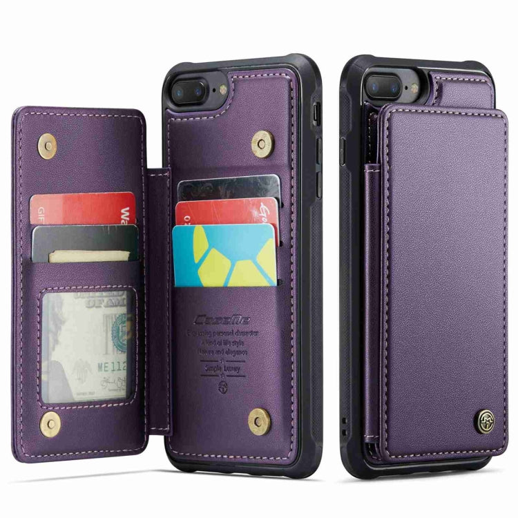 For iPhone 8 Plus / 7 Plus CaseMe C22 Card Slots Holder RFID Anti-theft Phone Case(Purple) - HoMEdemic™ 
