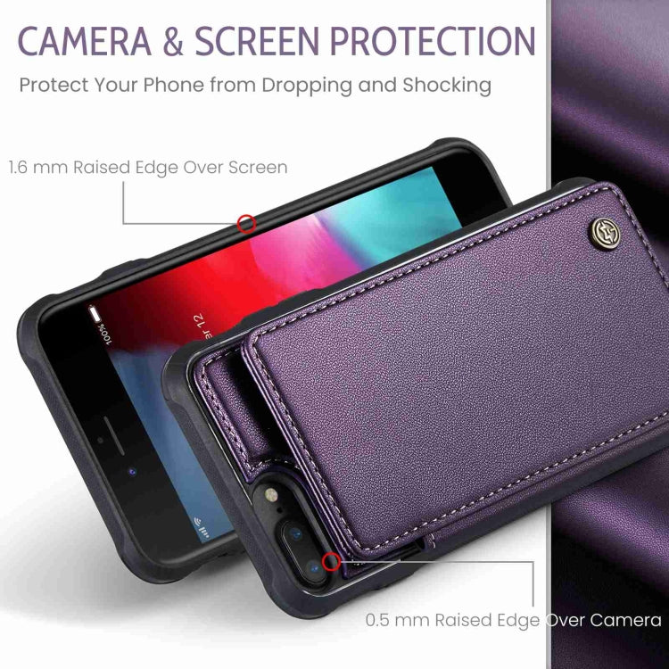 For iPhone 8 Plus / 7 Plus CaseMe C22 Card Slots Holder RFID Anti-theft Phone Case(Purple) - HoMEdemic™ 