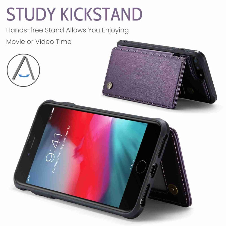 For iPhone 8 Plus / 7 Plus CaseMe C22 Card Slots Holder RFID Anti-theft Phone Case(Purple) - HoMEdemic™ 