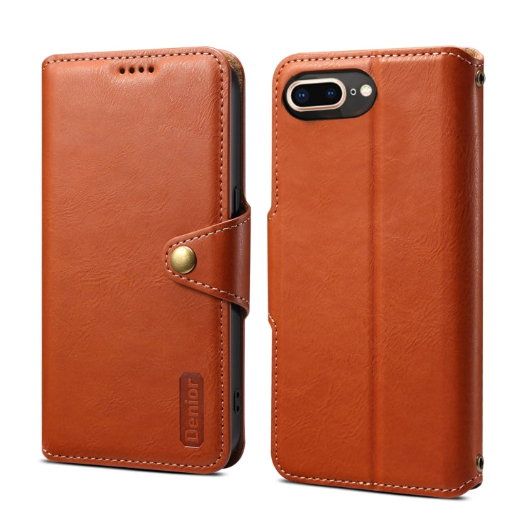 For iPhone 8 Plus / 7 Plus Denior Cowhide Texture Wallet Style Leather Phone Case(Brown) - HoMEdemic™ 