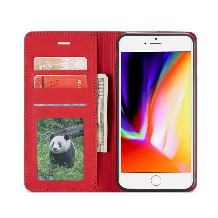 For iPhone 8 Plus / 7 Plus Forwenw Dream Series Oil Edge Strong Magnetism Horizontal Flip Leather Case with Holder & Card Slots & Wallet & Photo Frame(Red) - HoMEdemic™ 