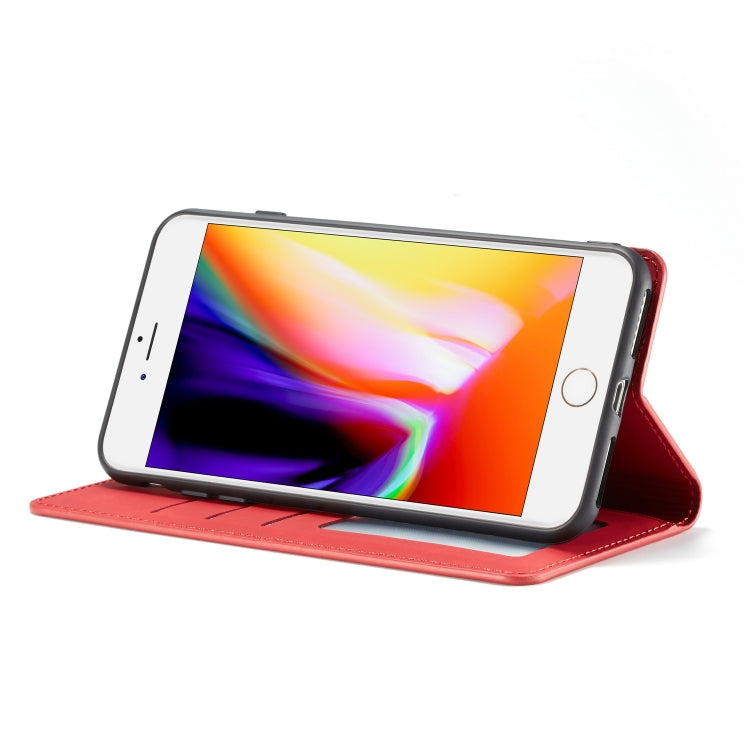 For iPhone 8 Plus / 7 Plus Forwenw Dream Series Oil Edge Strong Magnetism Horizontal Flip Leather Case with Holder & Card Slots & Wallet & Photo Frame(Red) - HoMEdemic™ 