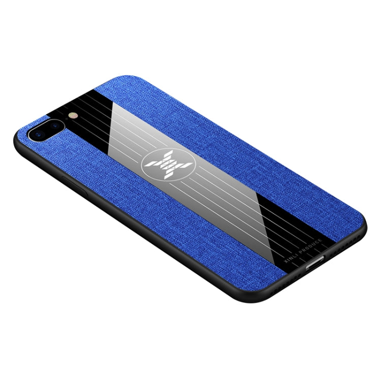 For iPhone 8 Plus & 7 Plus XINLI Stitching Cloth Texture Shockproof TPU Protective Case(Blue) - HoMEdemic™ 