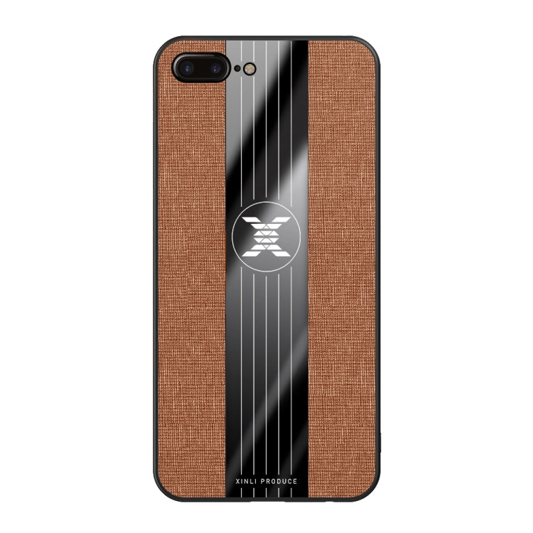 For iPhone 8 Plus & 7 Plus XINLI Stitching Cloth Texture Shockproof TPU Protective Case(Brown) - HoMEdemic™ 