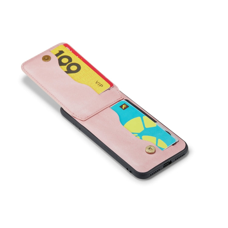 For iPhone SE 2022 / 2020 / 7 / 8 Fierre Shann Crazy Horse Card Holder Back Cover PU Phone Case(Pink) - HoMEdemic™ 