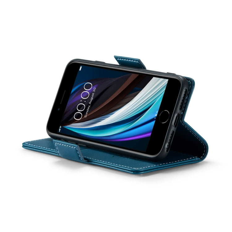 For iPhone SE 2022/SE 2020/6/7/8 CaseMe 023 Butterfly Buckle Litchi Texture RFID Anti-theft Leather Phone Case(Blue) - HoMEdemic™ 