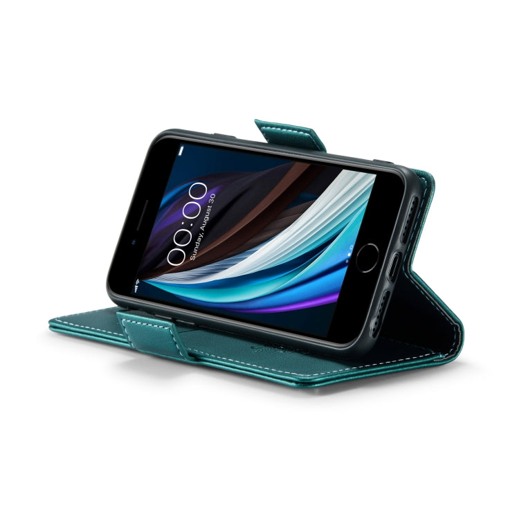 For iPhone SE 2022/SE 2020/6/7/8 CaseMe 023 Butterfly Buckle Litchi Texture RFID Anti-theft Leather Phone Case(Pearly Blue) - HoMEdemic™ 