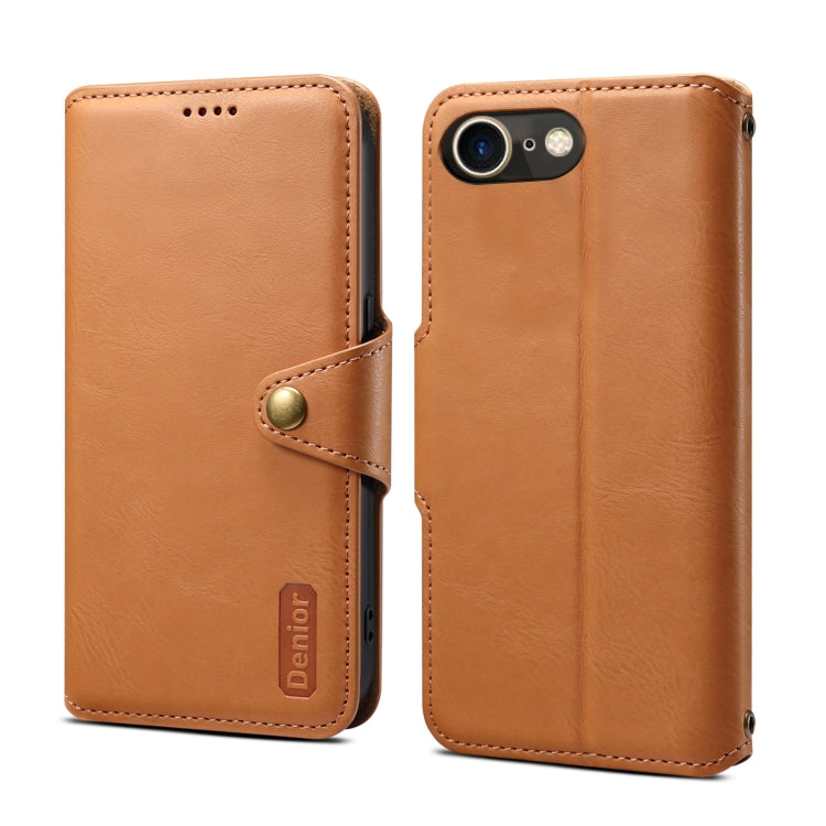 For iPhone SE 2022/SE 2020/6/7/8 Denior Cowhide Texture Wallet Style Leather Phone Case(Khaki) - HoMEdemic™ 