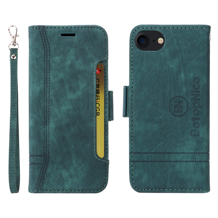 For iPhone SE 2022 / SE 2020 / 7 / 8 BETOPNICE Dual-side Buckle Leather Phone Case(Green) - HoMEdemic™ 