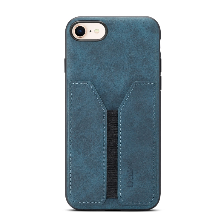 For iPhone SE 2022 / SE 2020 / 7 / 8 Denior DV Elastic Card PU Back Cover Phone Case(Blue) - HoMEdemic™ 