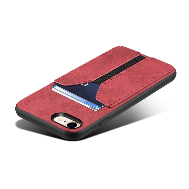 For iPhone SE 2022 / SE 2020 / 7 / 8 Denior DV Elastic Card PU Back Cover Phone Case(Red) - HoMEdemic™ 