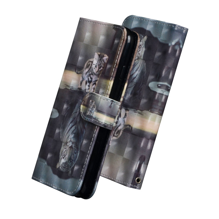 For iPhone SE 2022 / SE 2020 / 8 / 7 3D Painting Pattern Horizontal Flip TPU + PU Leather Case with Holder & Card Slots & Wallet(Cat Tiger) - HoMEdemic™ 