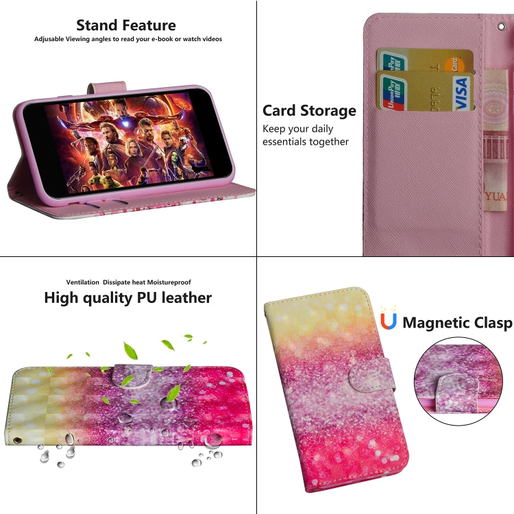 For iPhone SE 2022 / SE 2020 / 8 / 7 3D Painting Pattern Horizontal Flip TPU + PU Leather Case with Holder & Card Slots & Wallet(Gradient Color) - HoMEdemic™ 