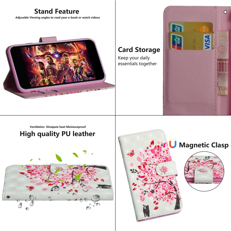 For iPhone SE 2022 / SE 2020 / 8 / 7 3D Painting Pattern Horizontal Flip TPU + PU Leather Case with Holder & Card Slots & Wallet(Tree Cat) - HoMEdemic™ 