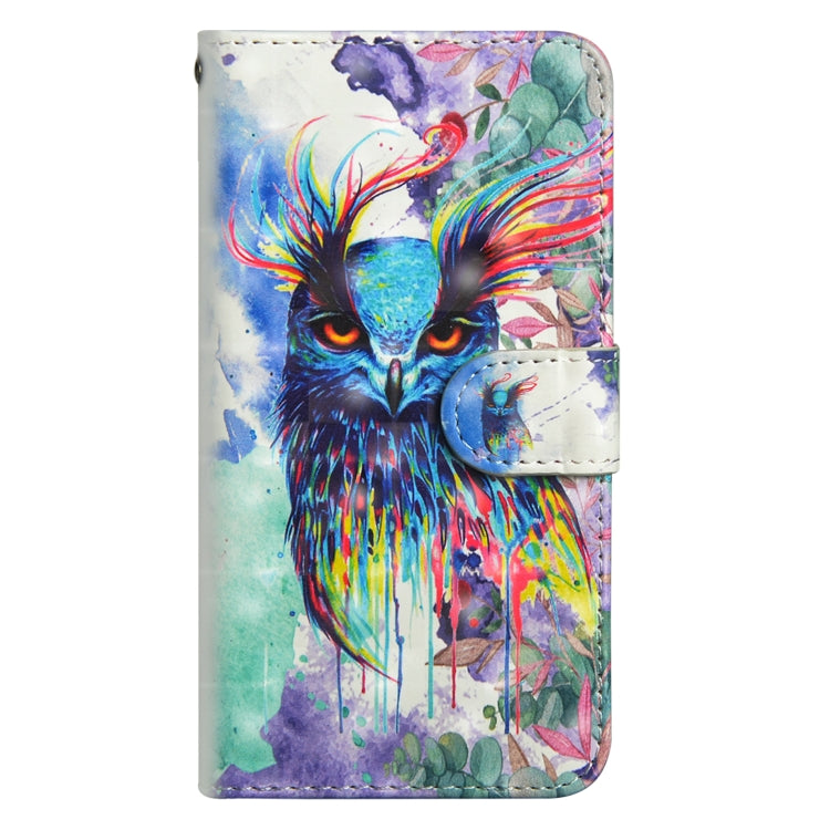 For iPhone SE 2022 / SE 2020 / 8 / 7 3D Painting Pattern Horizontal Flip TPU + PU Leather Case with Holder & Card Slots & Wallet(Watercolor Owl) - HoMEdemic™ 