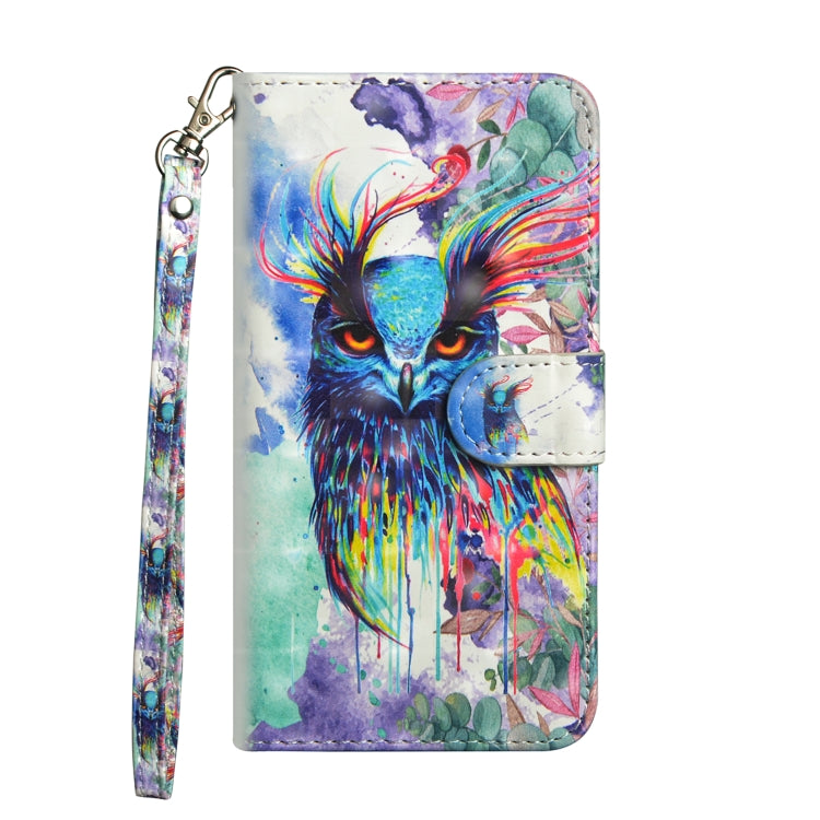 For iPhone SE 2022 / SE 2020 / 8 / 7 3D Painting Pattern Horizontal Flip TPU + PU Leather Case with Holder & Card Slots & Wallet(Watercolor Owl) - HoMEdemic™ 