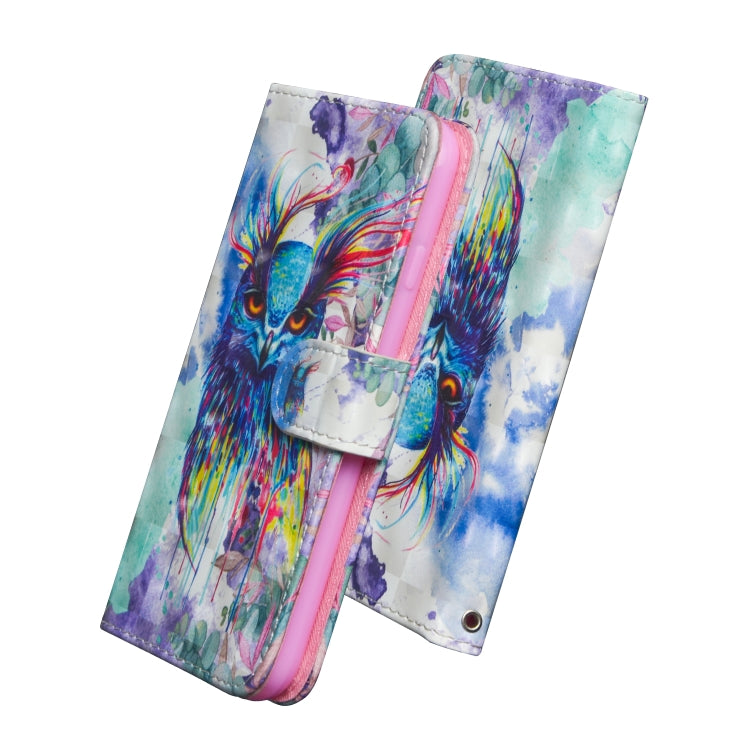 For iPhone SE 2022 / SE 2020 / 8 / 7 3D Painting Pattern Horizontal Flip TPU + PU Leather Case with Holder & Card Slots & Wallet(Watercolor Owl) - HoMEdemic™ 