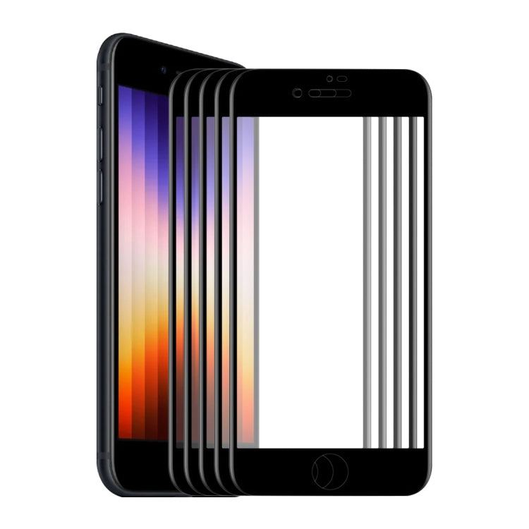 For iPhone SE 2022 / SE 2020 / 8 / 7 5pcs ENKAY Full Glue 6D Tempered Glass Anti-scratch  Film - HoMEdemic™ 