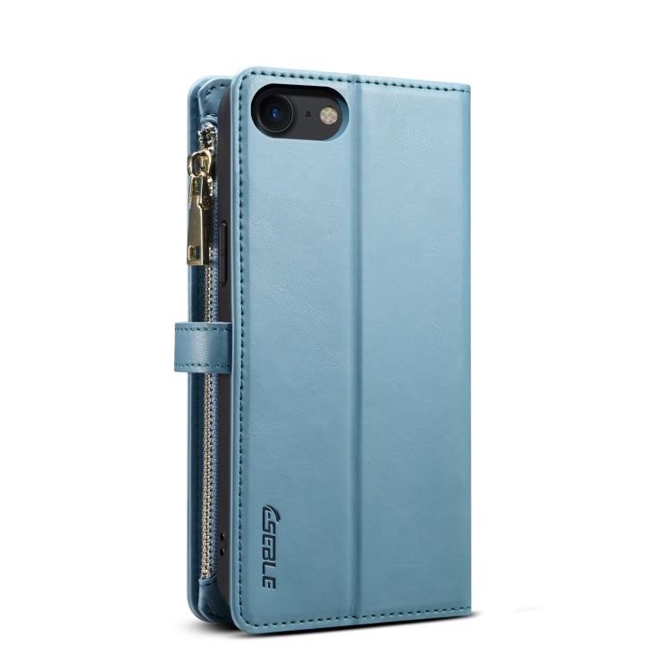 For iPhone SE 2022 / SE 2020 / 8 / 7 ESEBLE Star Series Lanyard Zipper Wallet RFID Leather Case(Blue) - HoMEdemic™ 