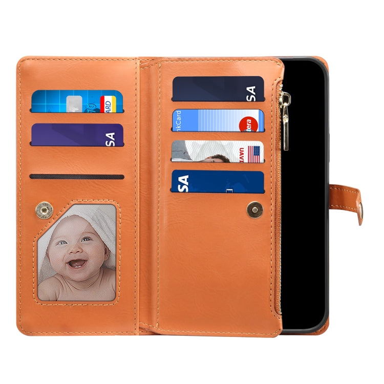 For iPhone SE 2022 / SE 2020 / 8 / 7 ESEBLE Star Series Lanyard Zipper Wallet RFID Leather Case(Brown) - HoMEdemic™ 