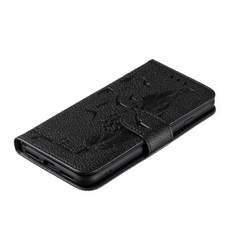 For iPhone SE 2022 / SE 2020 / 8 / 7 Feather Pattern Litchi Texture Horizontal Flip Leather Case with Wallet & Holder & Card Slots(Black) - HoMEdemic™ 