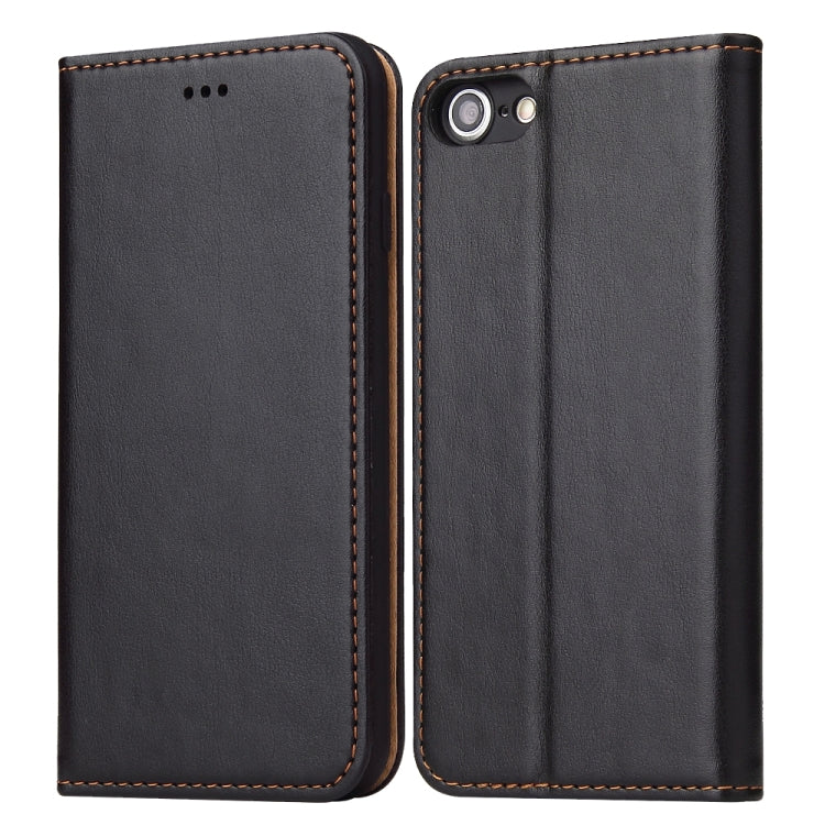 For iPhone SE 2022 / SE 2020 / 8 / 7 Fierre Shann PU Genuine Leather Texture Horizontal Flip Leather Case with Holder & Card Slots & Wallet(Black) - HoMEdemic™ 