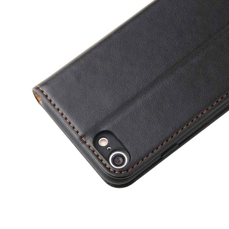 For iPhone SE 2022 / SE 2020 / 8 / 7 Fierre Shann PU Genuine Leather Texture Horizontal Flip Leather Case with Holder & Card Slots & Wallet(Black) - HoMEdemic™ 
