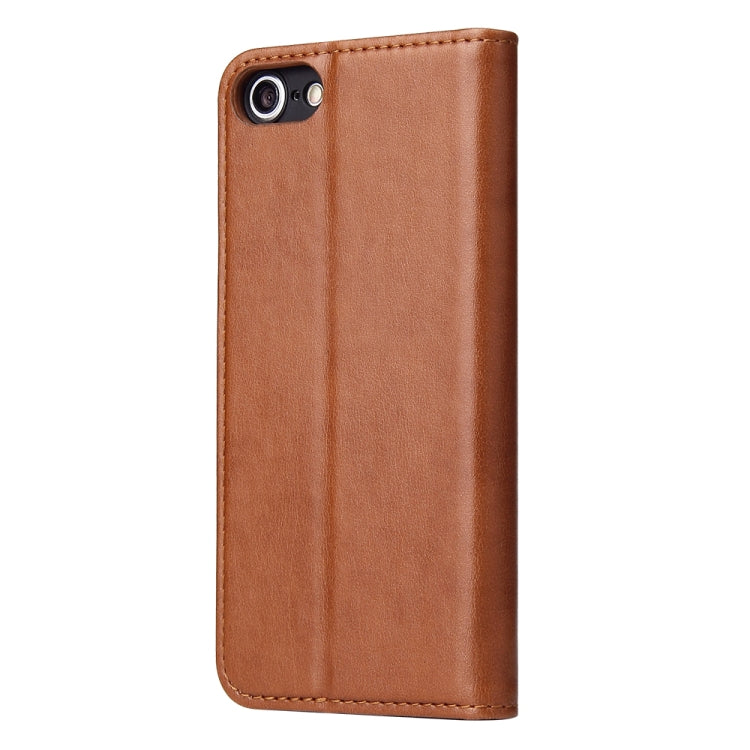 For iPhone SE 2022 / SE 2020 / 8 / 7 Fierre Shann PU Genuine Leather Texture Horizontal Flip Leather Case with Holder & Card Slots & Wallet(Brown) - HoMEdemic™ 