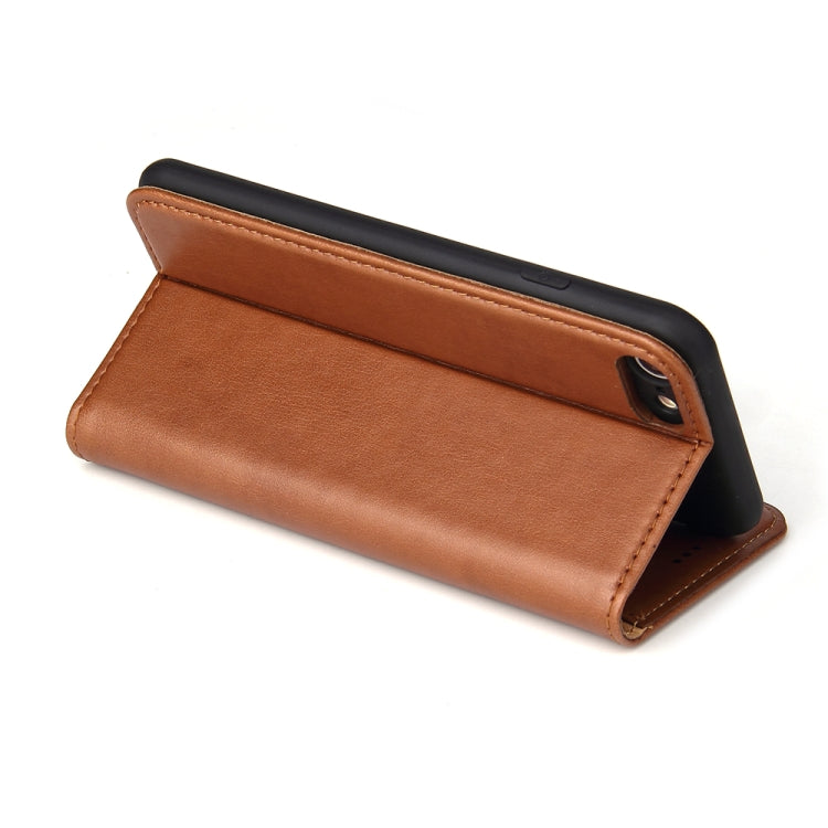 For iPhone SE 2022 / SE 2020 / 8 / 7 Fierre Shann PU Genuine Leather Texture Horizontal Flip Leather Case with Holder & Card Slots & Wallet(Brown) - HoMEdemic™ 