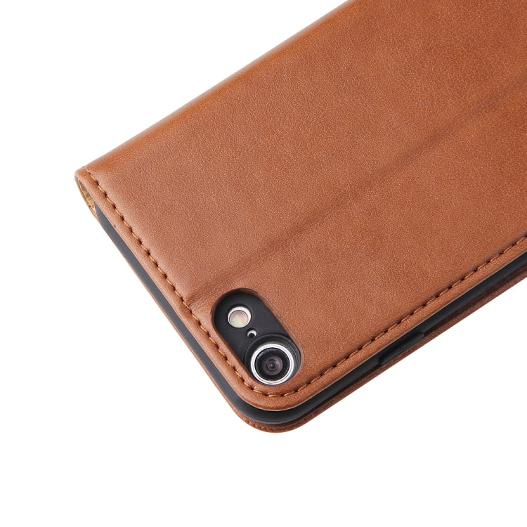 For iPhone SE 2022 / SE 2020 / 8 / 7 Fierre Shann PU Genuine Leather Texture Horizontal Flip Leather Case with Holder & Card Slots & Wallet(Brown) - HoMEdemic™ 