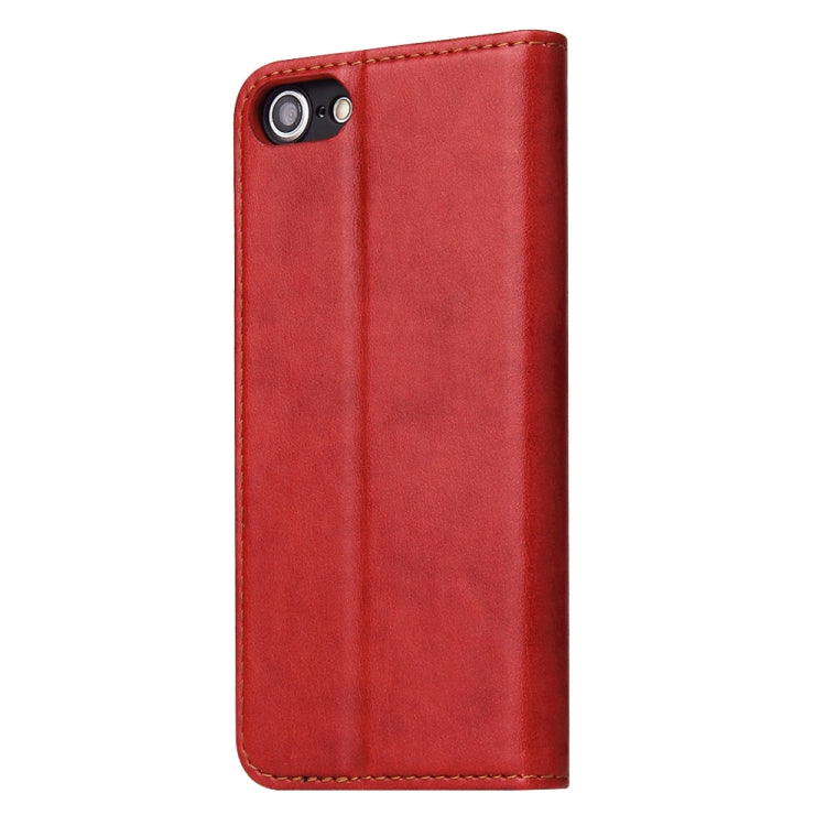 For iPhone SE 2022 / SE 2020 / 8 / 7 Fierre Shann PU Genuine Leather Texture Horizontal Flip Leather Case with Holder & Card Slots & Wallet(Red) - HoMEdemic™ 