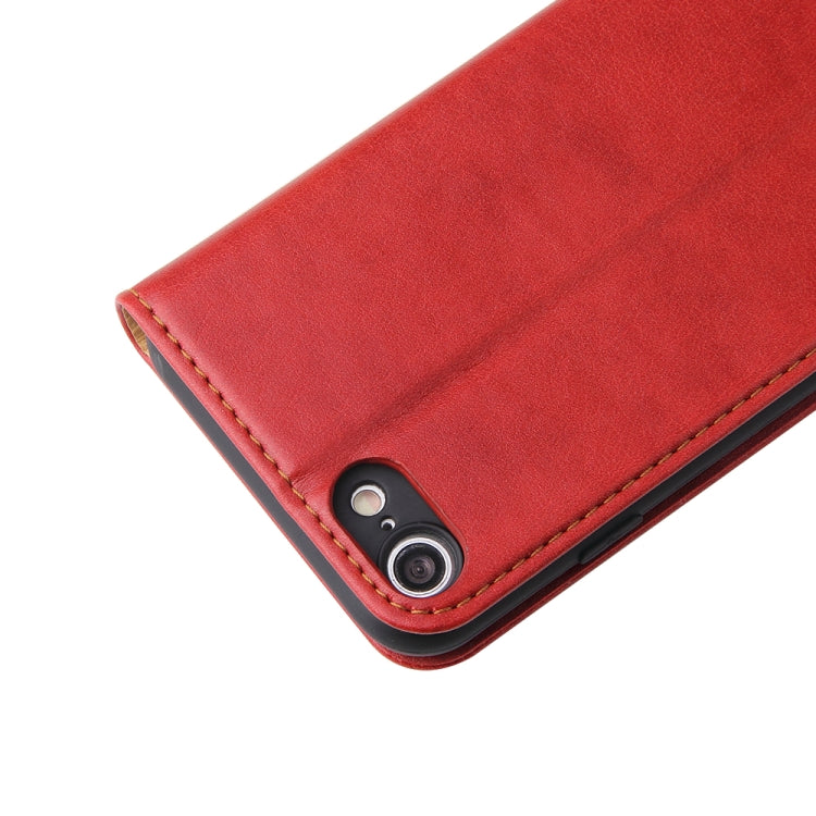 For iPhone SE 2022 / SE 2020 / 8 / 7 Fierre Shann PU Genuine Leather Texture Horizontal Flip Leather Case with Holder & Card Slots & Wallet(Red) - HoMEdemic™ 