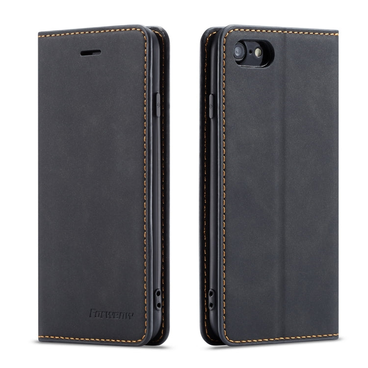 For iPhone SE 2022 / SE 2020 / 8 / 7 Forwenw Dream Series Oil Edge Strong Magnetism Horizontal Flip Leather Case with Holder & Card Slots & Wallet & Photo Frame(Black) - HoMEdemic™ 