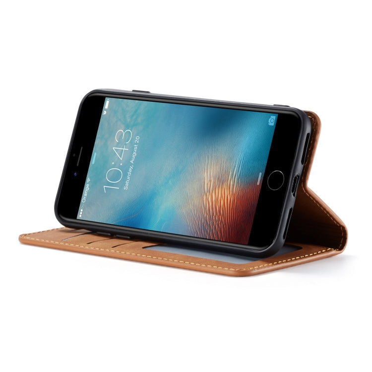 For iPhone SE 2022 / SE 2020 / 8 / 7 Forwenw Dream Series Oil Edge Strong Magnetism Horizontal Flip Leather Case with Holder & Card Slots & Wallet & Photo Frame(Brown) - HoMEdemic™ 