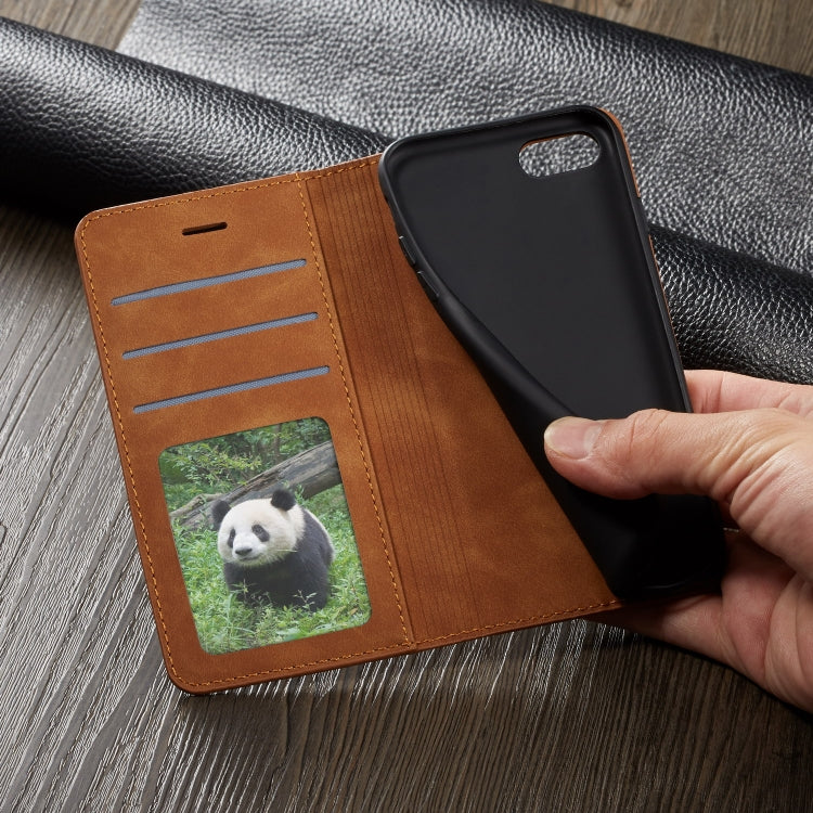 For iPhone SE 2022 / SE 2020 / 8 / 7 Forwenw Dream Series Oil Edge Strong Magnetism Horizontal Flip Leather Case with Holder & Card Slots & Wallet & Photo Frame(Brown) - HoMEdemic™ 